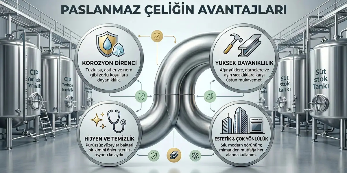 Endüstriyel Üretimde Paslanmaz Çeliğin Avantajları